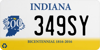 IN license plate 349SY