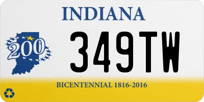 IN license plate 349TW