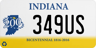 IN license plate 349US