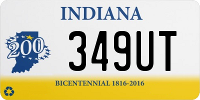 IN license plate 349UT