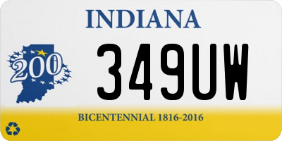 IN license plate 349UW