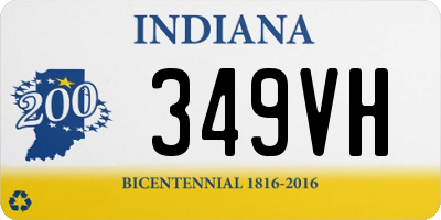 IN license plate 349VH