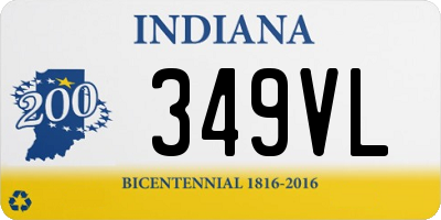 IN license plate 349VL