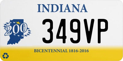 IN license plate 349VP