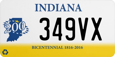 IN license plate 349VX