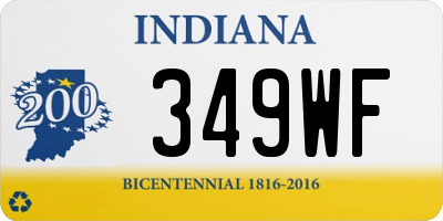 IN license plate 349WF