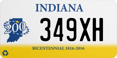 IN license plate 349XH