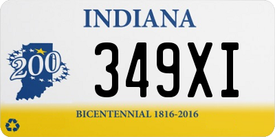 IN license plate 349XI