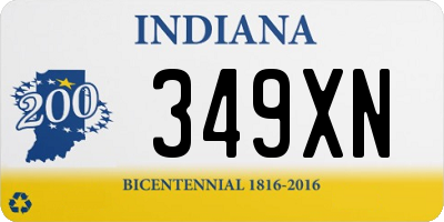 IN license plate 349XN