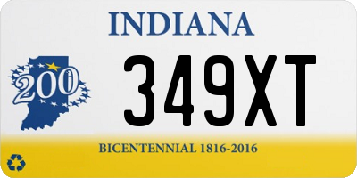 IN license plate 349XT