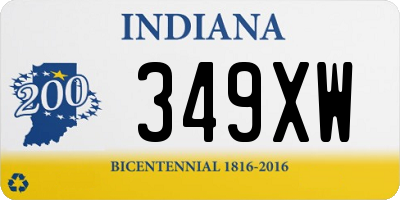 IN license plate 349XW