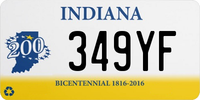 IN license plate 349YF