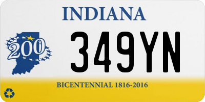 IN license plate 349YN