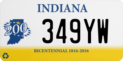 IN license plate 349YW