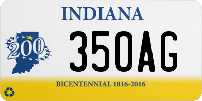 IN license plate 350AG