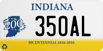 IN license plate 350AL