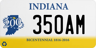 IN license plate 350AM