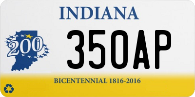 IN license plate 350AP