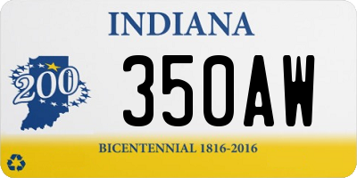 IN license plate 350AW