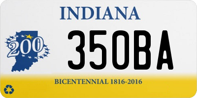 IN license plate 350BA