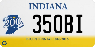 IN license plate 350BI