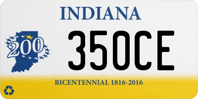 IN license plate 350CE