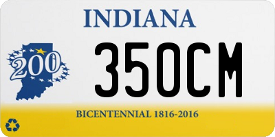 IN license plate 350CM