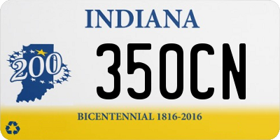 IN license plate 350CN