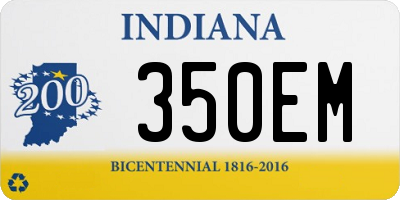 IN license plate 350EM