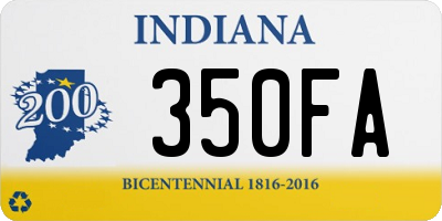 IN license plate 350FA