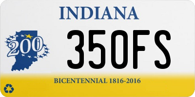 IN license plate 350FS