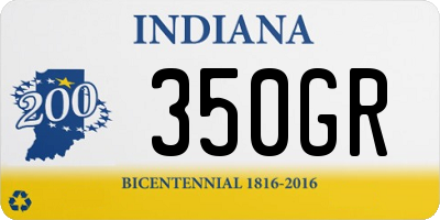 IN license plate 350GR