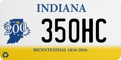 IN license plate 350HC