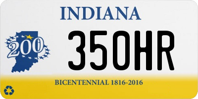 IN license plate 350HR