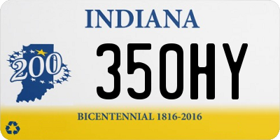 IN license plate 350HY