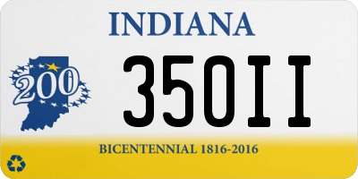 IN license plate 350II