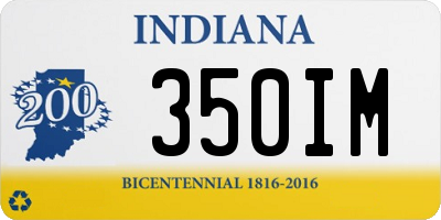 IN license plate 350IM