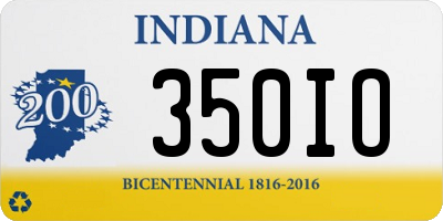 IN license plate 350IO