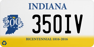 IN license plate 350IV