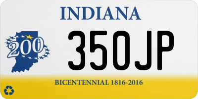 IN license plate 350JP