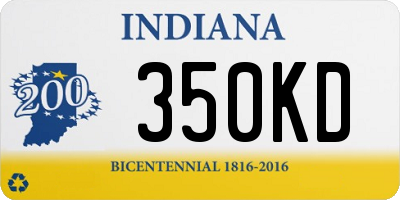 IN license plate 350KD