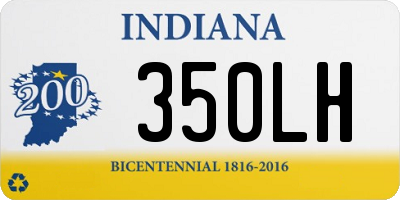 IN license plate 350LH