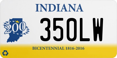 IN license plate 350LW