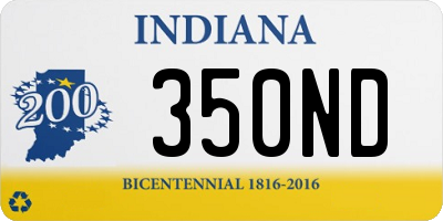 IN license plate 350ND