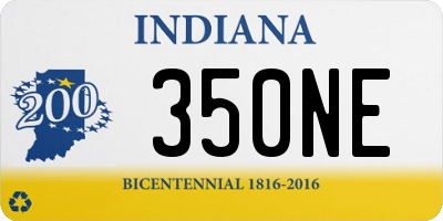 IN license plate 350NE