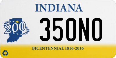 IN license plate 350NO