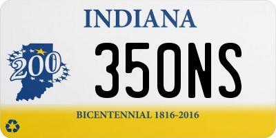 IN license plate 350NS