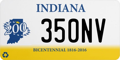 IN license plate 350NV