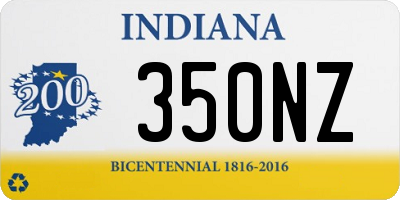 IN license plate 350NZ