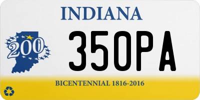 IN license plate 350PA